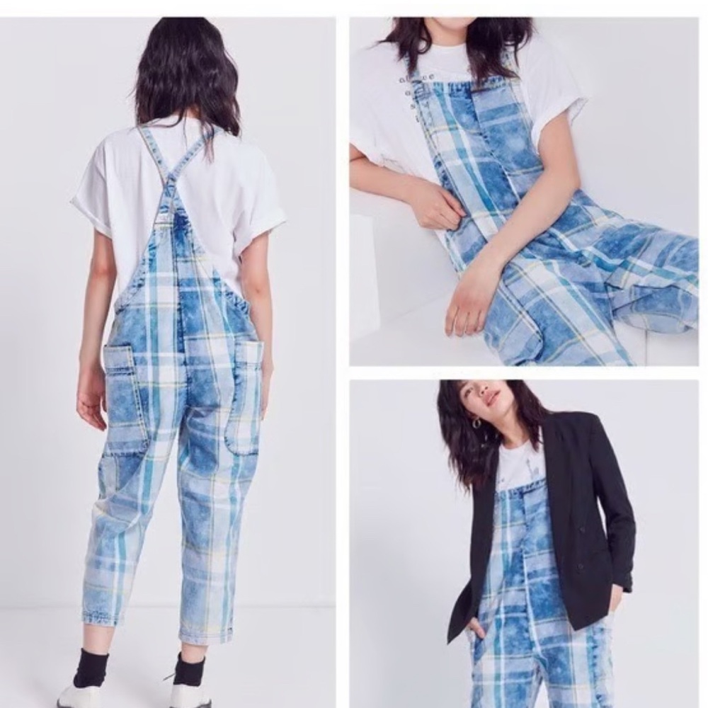 BDG Urban Outfitters Plaid Crop Overalls